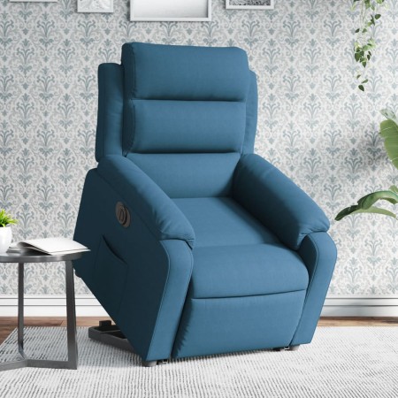 vidaXL Relaxsessel mit Aufstehhilfe Elektrisch Blau Samt