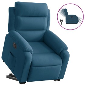 vidaXL Relaxsessel mit Aufstehhilfe Elektrisch Blau Samt