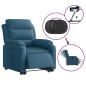 vidaXL Relaxsessel mit Aufstehhilfe Elektrisch Blau Samt vidaXL Relaxsessel mit Aufstehhilfe Elektrisch Blau Samt