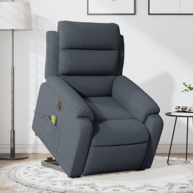 vidaXL Massagesessel mit Aufstehhilfe Elektrisch Dunkelgrau Samt