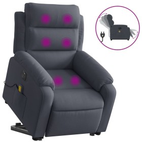 vidaXL Massagesessel mit Aufstehhilfe Elektrisch Dunkelgrau Samt