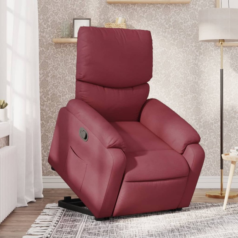 vidaXL Relaxsessel mit Aufstehhilfe Weinrot Stoff vidaXL Relaxsessel mit Aufstehhilfe Weinrot Stoff