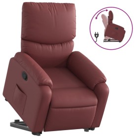 vidaXL Relaxsessel mit Aufstehhilfe Weinrot Kunstleder