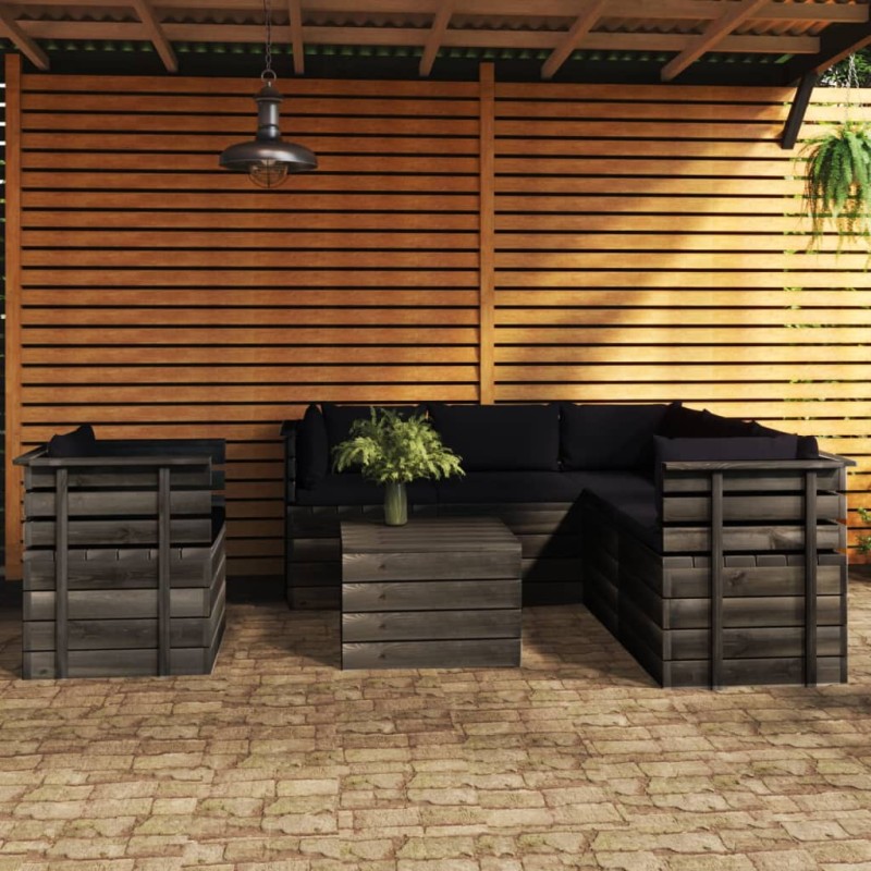 vidaXL 7-tlg. Garten-Sofagarnitur aus Paletten mit Kissen Kiefernholz vidaXL 7-tlg. Garten-Sofagarnitur aus Paletten mit Kissen Kiefernholz