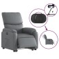 vidaXL Relaxsessel mit Aufstehhilfe Elektrisch Grau Kunstleder vidaXL Relaxsessel mit Aufstehhilfe Elektrisch Grau Kunstleder