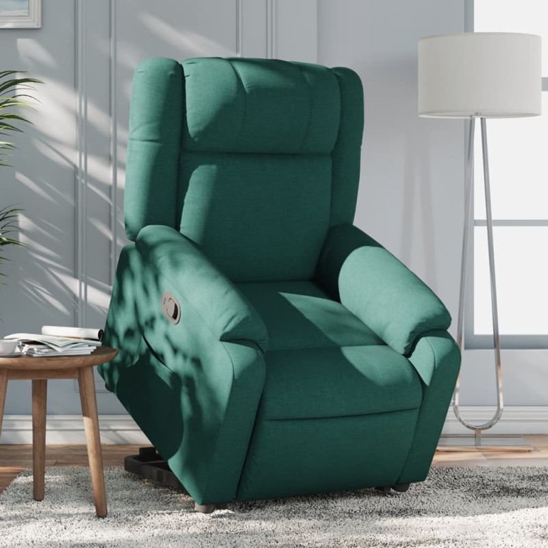 vidaXL Relaxsessel mit Aufstehhilfe Dunkelgrün Stoff vidaXL Relaxsessel mit Aufstehhilfe Dunkelgrün Stoff