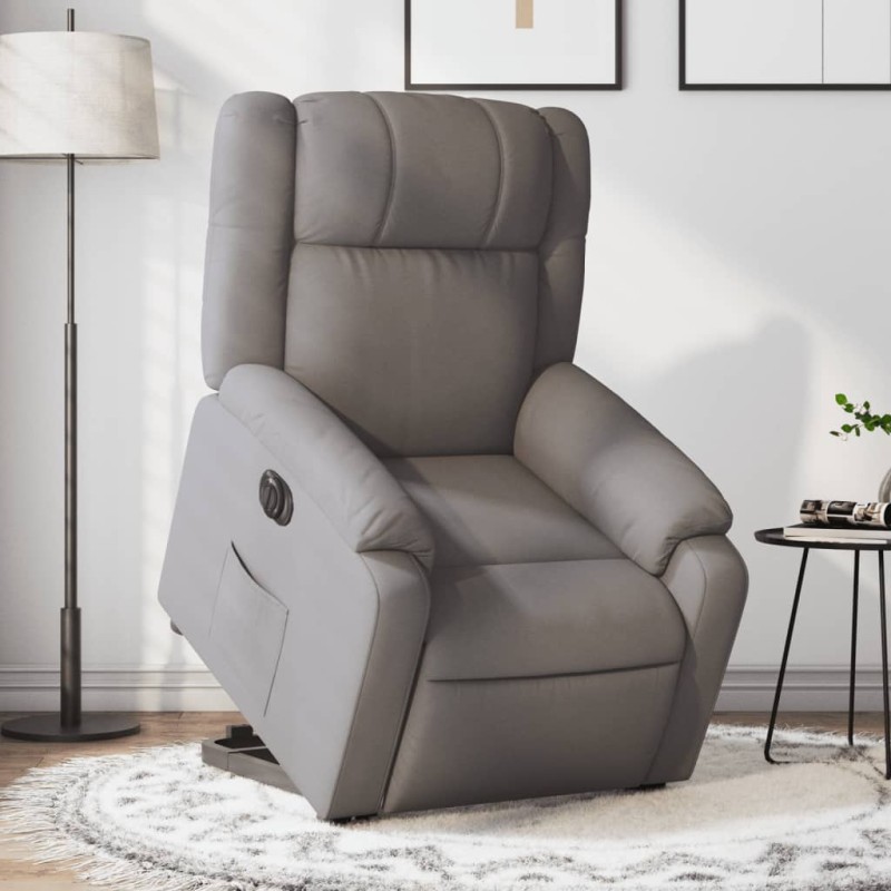 vidaXL Relaxsessel mit Aufstehhilfe Elektrisch Taupe Stoff vidaXL Relaxsessel mit Aufstehhilfe Elektrisch Taupe Stoff
