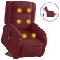 vidaXL Elektrischer Massagesessel mit Aufstehhilfe Weinrot Stoff vidaXL Elektrischer Massagesessel mit Aufstehhilfe Weinrot Stoff