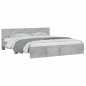 vidaXL Bettgestell mit Kopfteil Betongrau 160x200 cm vidaXL Bettgestell mit Kopfteil Betongrau 160x200 cm