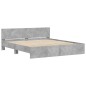 vidaXL Bettgestell mit Kopfteil Betongrau 160x200 cm vidaXL Bettgestell mit Kopfteil Betongrau 160x200 cm