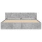 vidaXL Bettgestell mit Kopfteil Betongrau 160x200 cm vidaXL Bettgestell mit Kopfteil Betongrau 160x200 cm