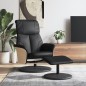 vidaXL Relaxsessel mit Fußhocker Schwarz Kunstleder vidaXL Relaxsessel mit Fußhocker Schwarz Kunstleder