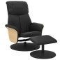 vidaXL Relaxsessel mit Fußhocker Schwarz Kunstleder vidaXL Relaxsessel mit Fußhocker Schwarz Kunstleder