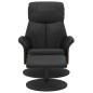 vidaXL Relaxsessel mit Fußhocker Schwarz Kunstleder vidaXL Relaxsessel mit Fußhocker Schwarz Kunstleder