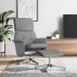 vidaXL Relaxsessel mit Fußhocker Hellgrau Stoff vidaXL Relaxsessel mit Fußhocker Hellgrau Stoff