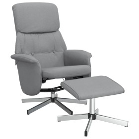 vidaXL Relaxsessel mit Fußhocker Hellgrau Stoff