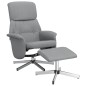 vidaXL Relaxsessel mit Fußhocker Hellgrau Stoff vidaXL Relaxsessel mit Fußhocker Hellgrau Stoff