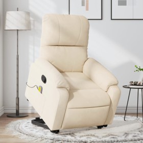 vidaXL Massagesessel mit Aufstehhilfe Beige Mikrofasergewebe