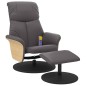 vidaXL Massagesessel mit Fußhocker Grau Kunstleder vidaXL Massagesessel mit Fußhocker Grau Kunstleder