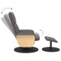 vidaXL Massagesessel mit Fußhocker Grau Kunstleder vidaXL Massagesessel mit Fußhocker Grau Kunstleder