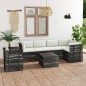 7-tlg. Garten-Sofagarnitur aus Paletten mit Kissen Kiefernholz 7-tlg. Garten-Sofagarnitur aus Paletten mit Kissen Kiefernholz