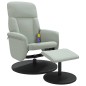 vidaXL Massagesessel mit Fußhocker Hellgrau Samt vidaXL Massagesessel mit Fußhocker Hellgrau Samt