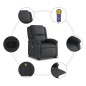 vidaXL Massagesessel mit Aufstehhilfe Schwarz Echtleder vidaXL Massagesessel mit Aufstehhilfe Schwarz Echtleder