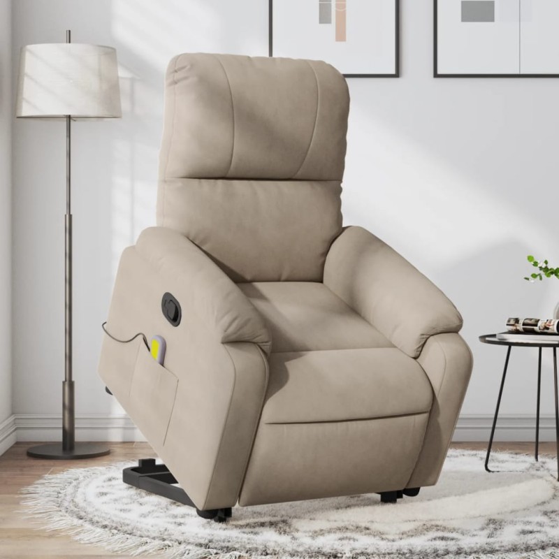vidaXL Massagesessel mit Aufstehhilfe Taupe Mikrofasergewebe vidaXL Massagesessel mit Aufstehhilfe Taupe Mikrofasergewebe