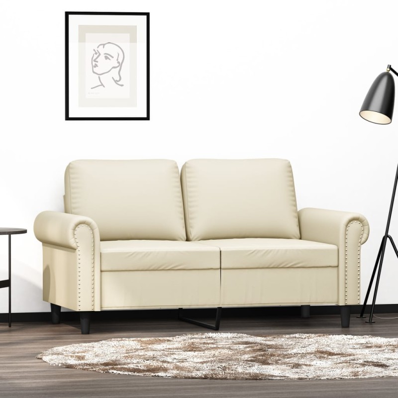 vidaXL 2-Sitzer-Sofa Creme 120 cm Kunstleder vidaXL 2-Sitzer-Sofa Creme 120 cm Kunstleder