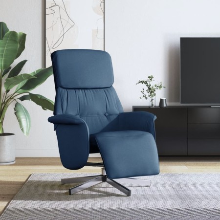 vidaXL Relaxsessel mit Fußteil Blau Stoff
