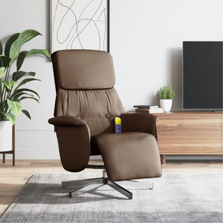 vidaXL Massagesessel mit Fußteil Braun Stoff