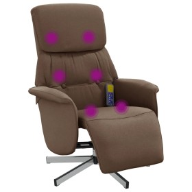 vidaXL Massagesessel mit Fußteil Braun Stoff