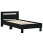 vidaXL Bettgestell mit Kopfteil Schwarz 90x200 cm Holzwerkstoff vidaXL Bettgestell mit Kopfteil Schwarz 90x200 cm Holzwerkstoff