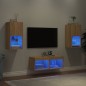vidaXL 4-tlg. TV-Wohnwand mit LED-Leuchten Sonoma-Eiche vidaXL 4-tlg. TV-Wohnwand mit LED-Leuchten Sonoma-Eiche