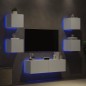 vidaXL 5-tlg. TV-Wohnwand mit LED-Leuchten Weiß vidaXL 5-tlg. TV-Wohnwand mit LED-Leuchten Weiß