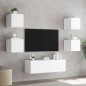 vidaXL 5-tlg. TV-Wohnwand mit LED-Leuchten Weiß vidaXL 5-tlg. TV-Wohnwand mit LED-Leuchten Weiß