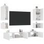 vidaXL 6-tlg. TV-Wohnwand mit LED-Leuchten Weiß vidaXL 6-tlg. TV-Wohnwand mit LED-Leuchten Weiß
