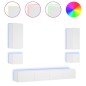 vidaXL 6-tlg. TV-Wohnwand mit LED-Leuchten Weiß vidaXL 6-tlg. TV-Wohnwand mit LED-Leuchten Weiß