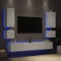 vidaXL 6-tlg. TV-Wohnwand mit LED-Leuchten Weiß vidaXL 6-tlg. TV-Wohnwand mit LED-Leuchten Weiß