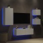 vidaXL 4-tlg. TV-Wohnwand mit LED-Leuchten Weiß vidaXL 4-tlg. TV-Wohnwand mit LED-Leuchten Weiß