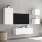 vidaXL 4-tlg. TV-Wohnwand mit LED-Leuchten Weiß vidaXL 4-tlg. TV-Wohnwand mit LED-Leuchten Weiß
