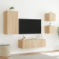 vidaXL 4-tlg. TV-Wohnwand mit LED-Leuchten Sonoma-Eiche vidaXL 4-tlg. TV-Wohnwand mit LED-Leuchten Sonoma-Eiche