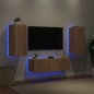 vidaXL 3-tlg. TV-Wohnwand mit LED-Leuchten Sonoma-Eiche vidaXL 3-tlg. TV-Wohnwand mit LED-Leuchten Sonoma-Eiche