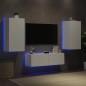 vidaXL 3-tlg. TV-Wohnwand mit LED-Leuchten Weiß vidaXL 3-tlg. TV-Wohnwand mit LED-Leuchten Weiß