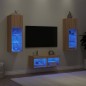vidaXL 4-tlg. TV-Wohnwand mit LED-Leuchten Sonoma-Eiche vidaXL 4-tlg. TV-Wohnwand mit LED-Leuchten Sonoma-Eiche