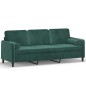 vidaXL 3-Sitzer-Sofa mit Zierkissen Dunkelgrün 180 cm Samt vidaXL 3-Sitzer-Sofa mit Zierkissen Dunkelgrün 180 cm Samt