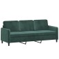 vidaXL 3-Sitzer-Sofa mit Zierkissen Dunkelgrün 180 cm Samt vidaXL 3-Sitzer-Sofa mit Zierkissen Dunkelgrün 180 cm Samt