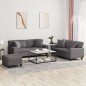 vidaXL 3-tlg. Sofagarnitur mit Kissen Grau Kunstleder vidaXL 3-tlg. Sofagarnitur mit Kissen Grau Kunstleder