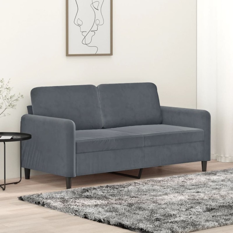 vidaXL 2-Sitzer-Sofa Dunkelgrau 140 cm Samt vidaXL 2-Sitzer-Sofa Dunkelgrau 140 cm Samt