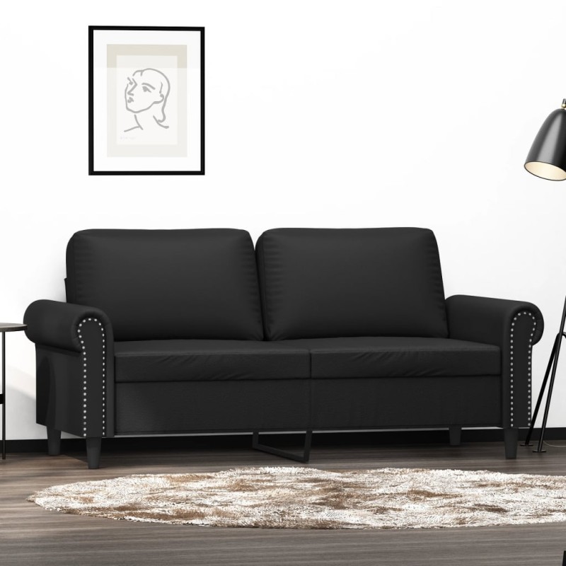 vidaXL 2-Sitzer-Sofa Schwarz 140 cm Kunstleder vidaXL 2-Sitzer-Sofa Schwarz 140 cm Kunstleder